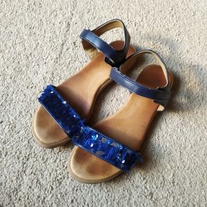 HEE sequin leather sandal EUC